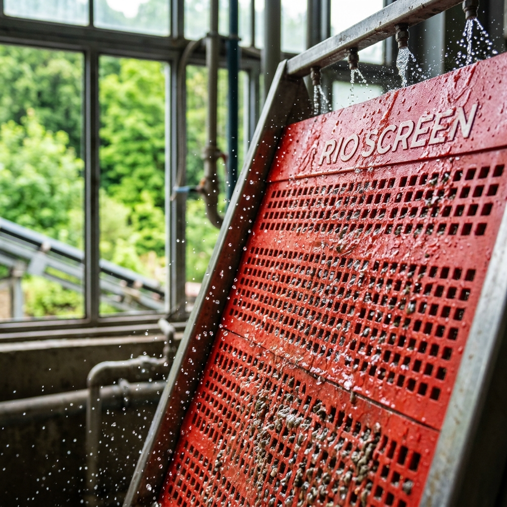 RIO wear-resistant rubber screen panel in wet screening process